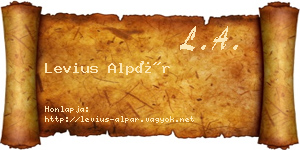 Levius Alpár névjegykártya